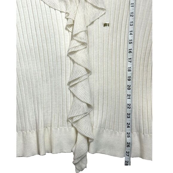 NWT XL Van Heusen ruffles knit sweater, solid - Picture 7 of 7
